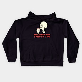 Skeleton Drinking Milkshake - Skeletons Need Treats Too Kids Hoodie